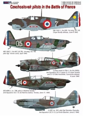 AML AMLD48041 Decals Czechoslovak pilots in the Battle 1/48