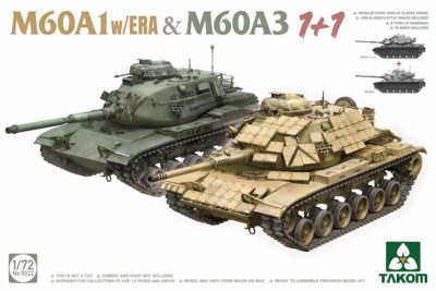 Takom 5022 M60A1w/ERA &amp; M60A3 1+1 1/72