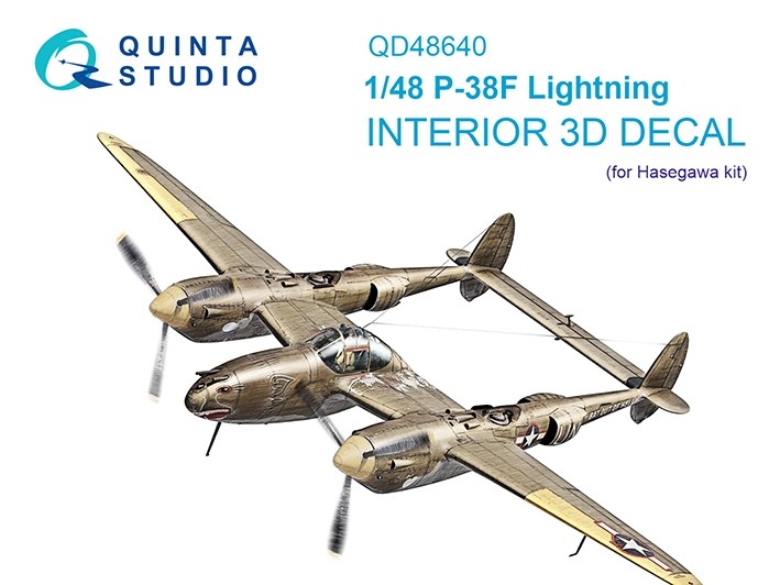 Quinta studio QD48640 P-38F Lightning (Hasegawa) 1/48