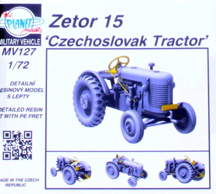 Planet Models MV72127 Zetor 15 'Czechoslovak Tractor' (resin kit) 1/72