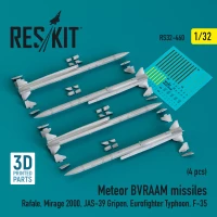 Reskit 32460 Meteor BVRAAM missiles (4 pcs.) 1/32