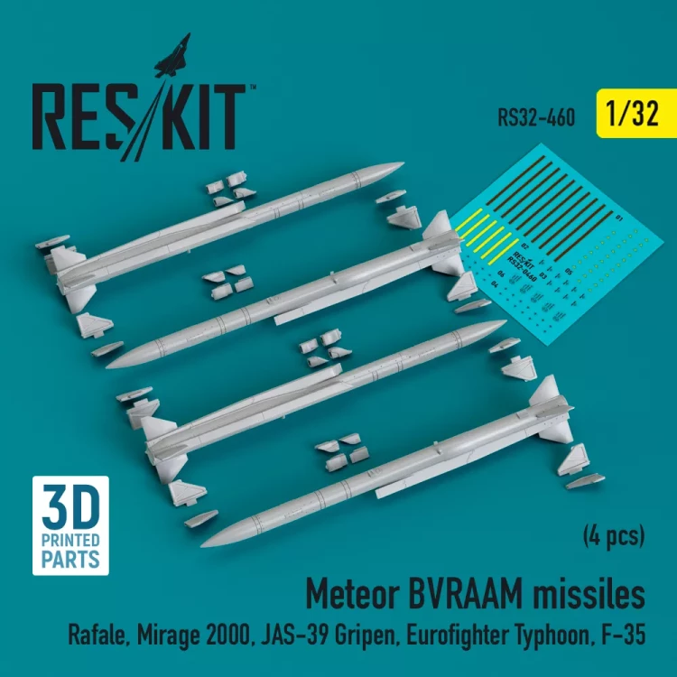 Reskit 32460 Meteor BVRAAM missiles (4 pcs.) 1/32
