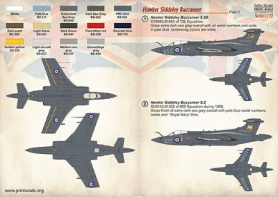 Print Scale 72-401 Hawker Siddeley Buccaneer part 1 (wet decals) 1/72