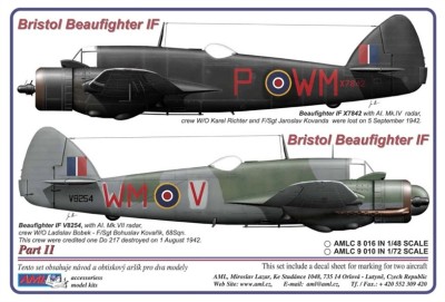 AML AMLC72010 Декали Bristol Beaufighter IF&amp;VIF Part II. 1/72