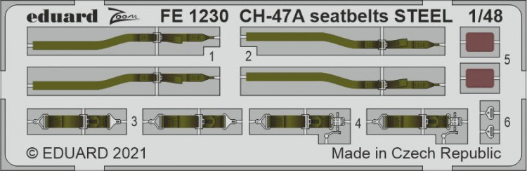 Eduard FE1230 CH-47A seatbelts STEEL (HOBBYB) 1/48