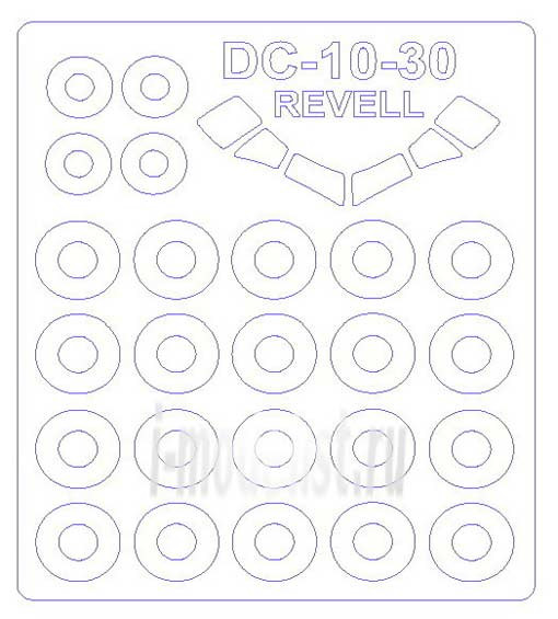 KV Models 14321 DC-10-30 (REVELL #4253,#4254) + маски на диски и колеса Revell 1/144
