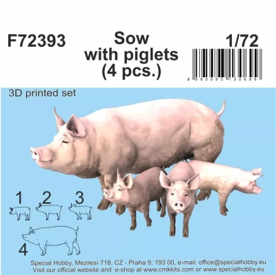 CMK F72393 Sow with piglets (4 pcs.) 1/72