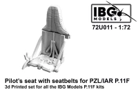 IBG Models U7211 PZL/IAR P11F Pilot's seats w/ belts (3D-Pr.) 1/72