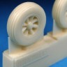 Barracuda Studios BCR72103 Vought Corsair, Grumman Hellcat Wheels - Stamped Hub (For all Corsair and Hellcat kits) 1/72