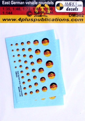 4+ Publications DMK-DMS02 East German vehicles roundels (6 various scales)