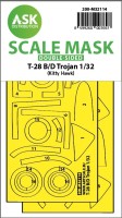 Art Scale 200-M32114 North-American T-28-B/D Trojan wheels and canopy frame paint mask (inside and outside) 1/32