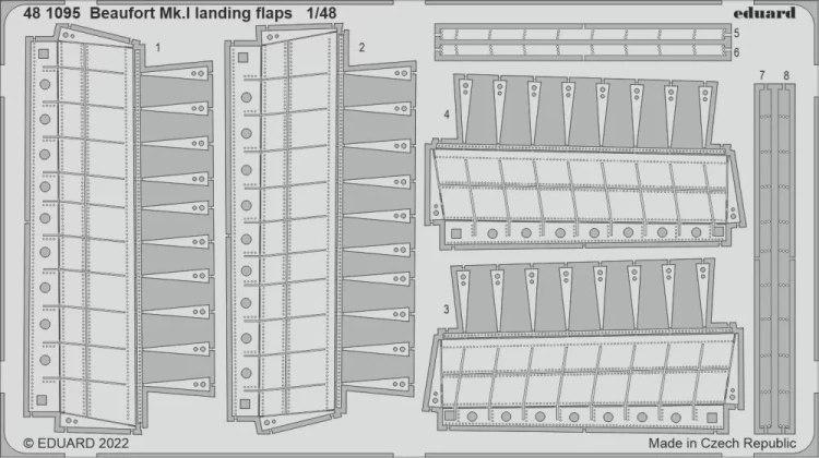 Eduard 481095 SET Beaufort Mk.I landing flaps (ICM) 1/48