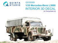 Quinta Studio QD35089 Mercedes-Benz L3000 (Tamiya/Italeri) 3D Декаль интерьера кабины 1/35