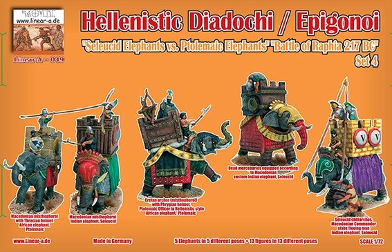 Linear-A LA049 Hellenistic Diadochi / Epigonoi - Seleucid Elephants Versus Ptolemaic Elephants Set 4 "Battle Of Raphia 217 Bc" Big Set 1/72