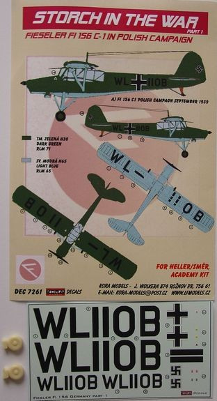 Kora Model DEC7261 Fi-156 C-1 (in Polish Campaign) декали декали 1/72