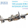 Quinta studio QD48248 Lancaster B Mk.I (HK Models) 3D Декаль интерьера кабины 1/48