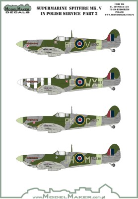 Model Maker Decals D48134 Supermarine Spitfire Mk.V in Polish service part II 1/48