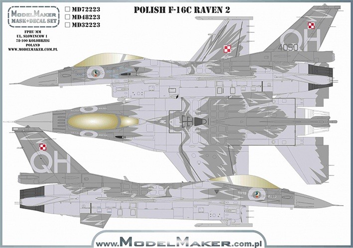 Model Maker Decals MD48223 Polish Lockheed-Martin F-16C Fighting Falcon - Raven 2 1/48