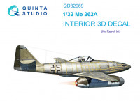 Quinta studio QD32069 Me 262A (Revell) 3D Декаль интерьера кабины 1/32