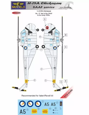 Lf Model C72285 Decals H-19A Chicksaw in SAAF service 1/72