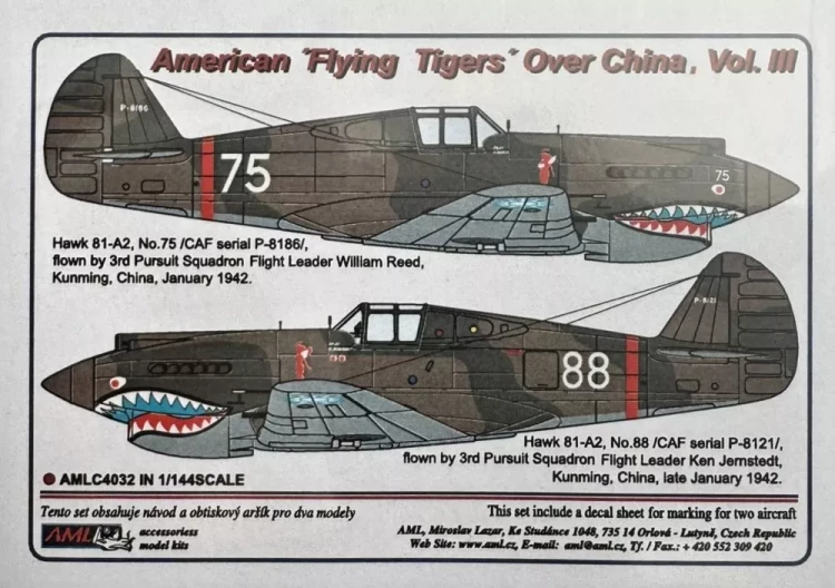 AML AMLC144032 Decals American 'Flying Tigers' o.China Pt.3 1/144