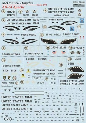 Print Scale 72-282 McDonnell Douglas AH-64 Apache (wet decals) 1/72