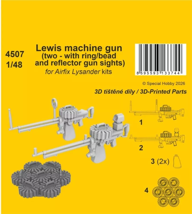 CMK SP4507 Lewis machine gun for Lysander (AIRF) 1/48