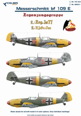 Colibri decals 72123 Bf-109 E ErgGr.JG 77/ ErgJGr. Ost 1/72