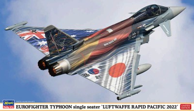 Hasegawa 02430 Одноместный истребитель EUROFIGHTER TYPHOON single seater &quot;LUFTWAFFE RAPID PACIFIC 2022&quot; (Limited Edition) 1/72