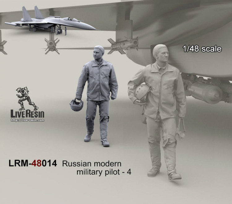LiveResin LRM48014 Военный летчик ВВС РФ - 1 1/48