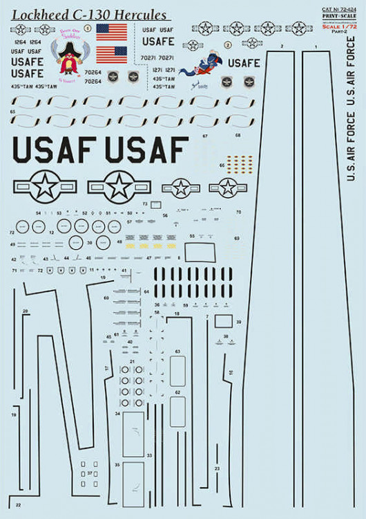 Print Scale 72-424 Lockheed C-130 Hercules - part 2 (wet Декали) 1/72