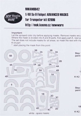 New Ware NWA-M0042 1/48 Mask Su-9 Fishpot ADVANCED (TRUMP)