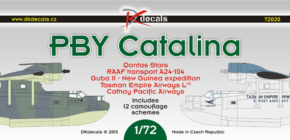 Dk Decals 72020 PBY Catalina - Qantas Stars, RAAF (12x camo) 1/72