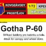 Kovozavody Prostejov EX051 Canopy&wheel mask Gotha P-60 1/72