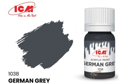 ICM C1038 Немецкий серый(German Grey), краска акрил, 12 мл