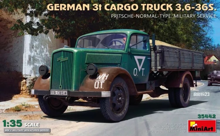 Miniart 35442 German 3t Cargo Truck 3,6-36S Military Serv. 1/35