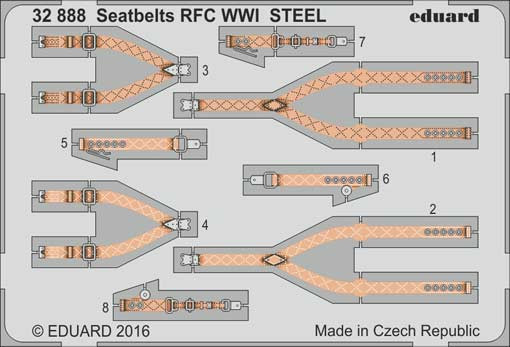 Eduard 32888 Seatbelts RFC WWI STEEL 1:32