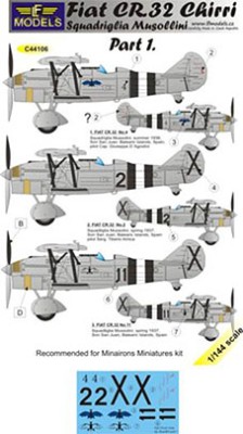 Lf Model C44106 Decals Fiat CR.32 Chirri Squadr.Musollini I. 1/144