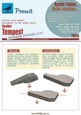 Peewit P75018 Wheel bay cover for Hawker Tempest (KP) 1/72