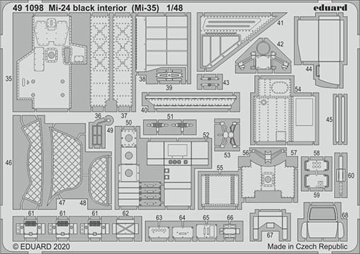 Eduard 491098 SET Mi-24 interior black (Mi-35) (ZVE)