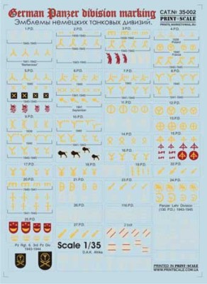 Print Scale 35-002 Эмблемы танковых дивизий Германии 1939-45.Ч.2 1/35