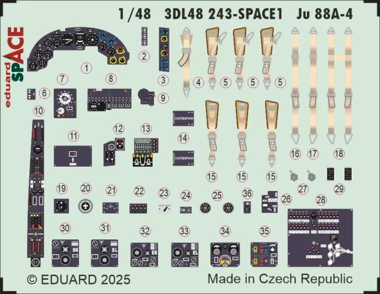 Eduard 3DL48243 Ju 88A-4 SPACE (EDU/ICM) 1/48