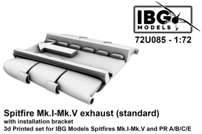 IBG U7285 Spitfire Mk.I-Mk.V &amp; PR Type A/B/C/E exhaust 1/72