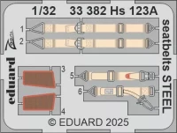 Eduard 33382 SET Hs 123A seatbelts STEEL (ICM) 1/32