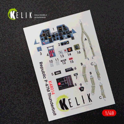 Reskit K48014 P-47M 'Thunderbolt' interior 3D (TAM) 1/48