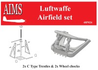 Aims AIMS48P026 Luftwaffe airfield set - 2x Type C Trestle and 2x Wheel Chocks 1/48