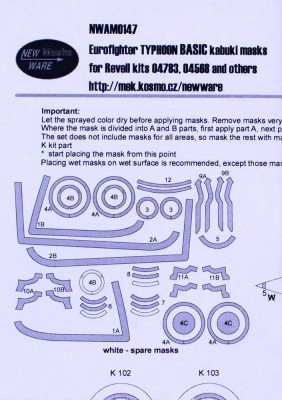 New Ware NWA-M0147 Mask Eurofighter Typhoon BASIC (REV 04783) 1/32