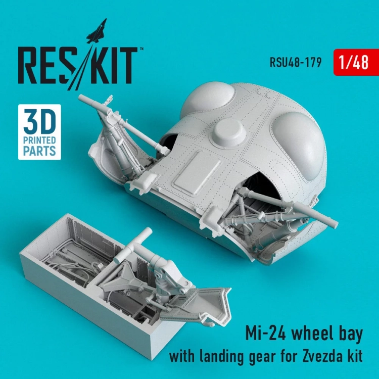 Reskit RSU48-179 Mi-24 wheel bay with landing gear (ZVE) 1/48