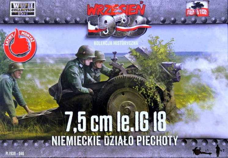 First To Fight FTF-72046 7,5cm le.IG 18 German Infan.Cannon (w/ 3 fig) 1/72