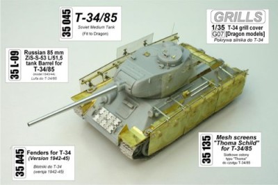 Aber 35045 Soviet T-34/85 (designed to be used with Dragon kits) 1/35